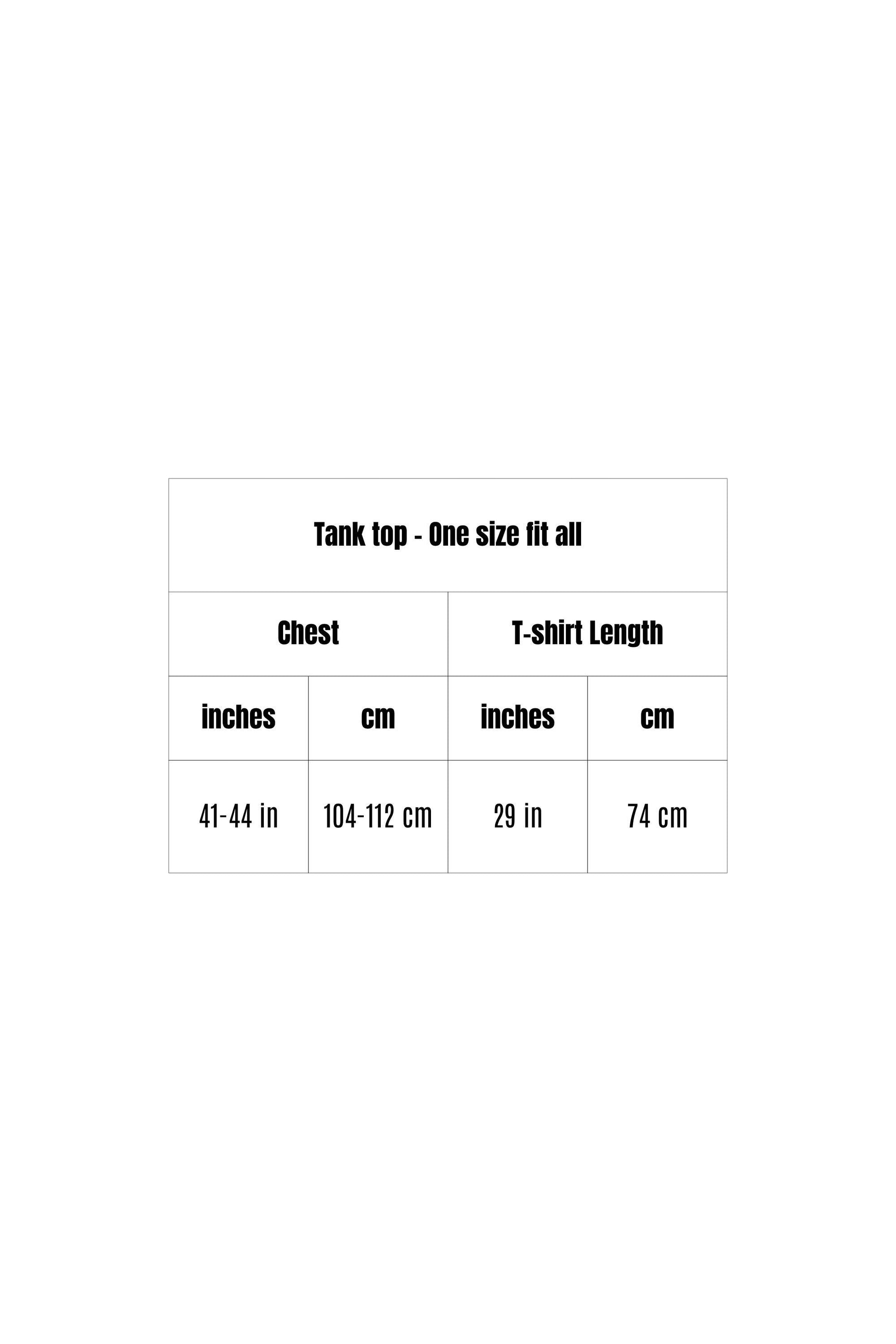 Piel Tank Top mesurments