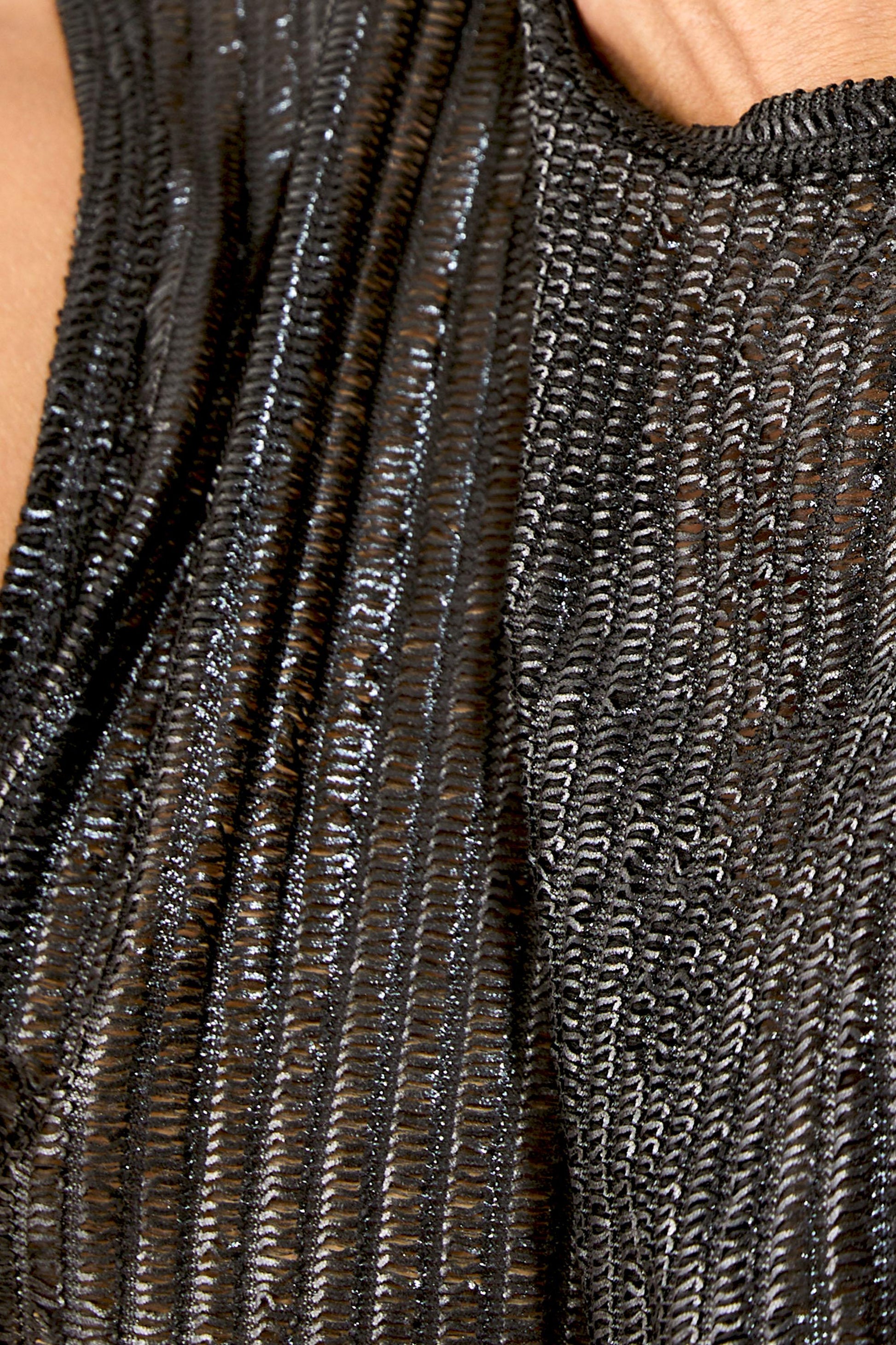 Black Shimmer Mesh Tank Top | Festival Clubwear, Queer Fashion