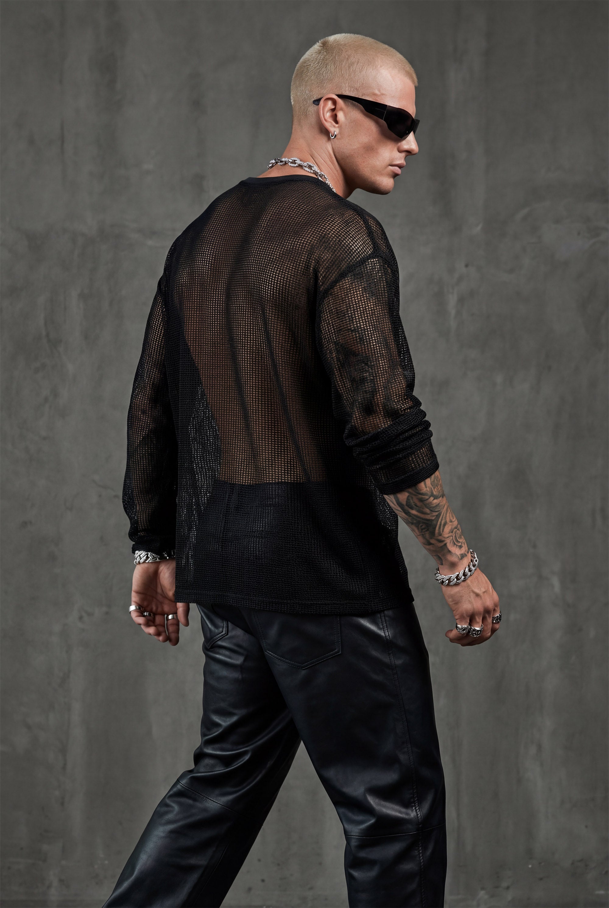 Oversized See-Through Mesh Top | Long Sleeve Festival & Rave Wear