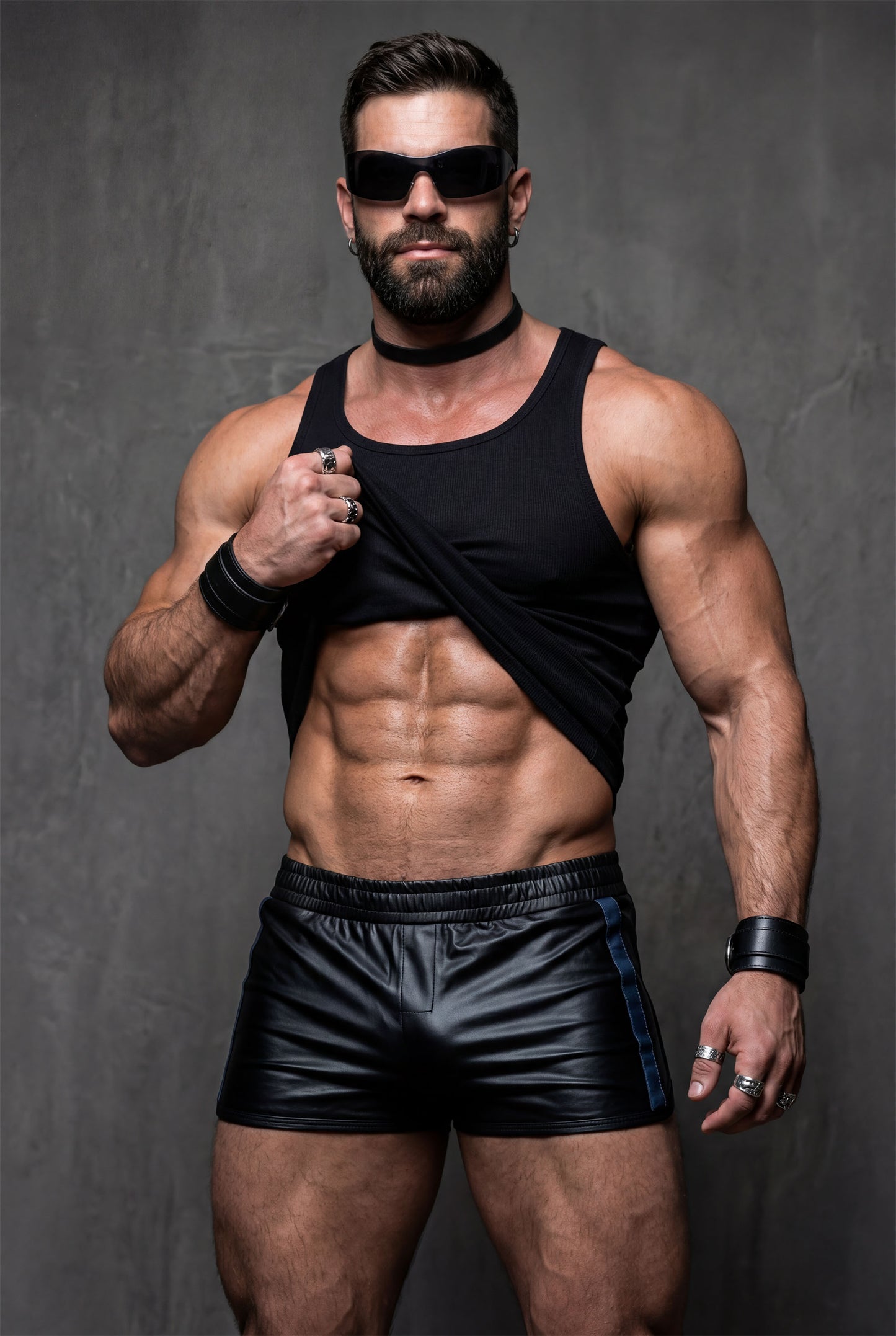 Black Vegan Leather Shorts