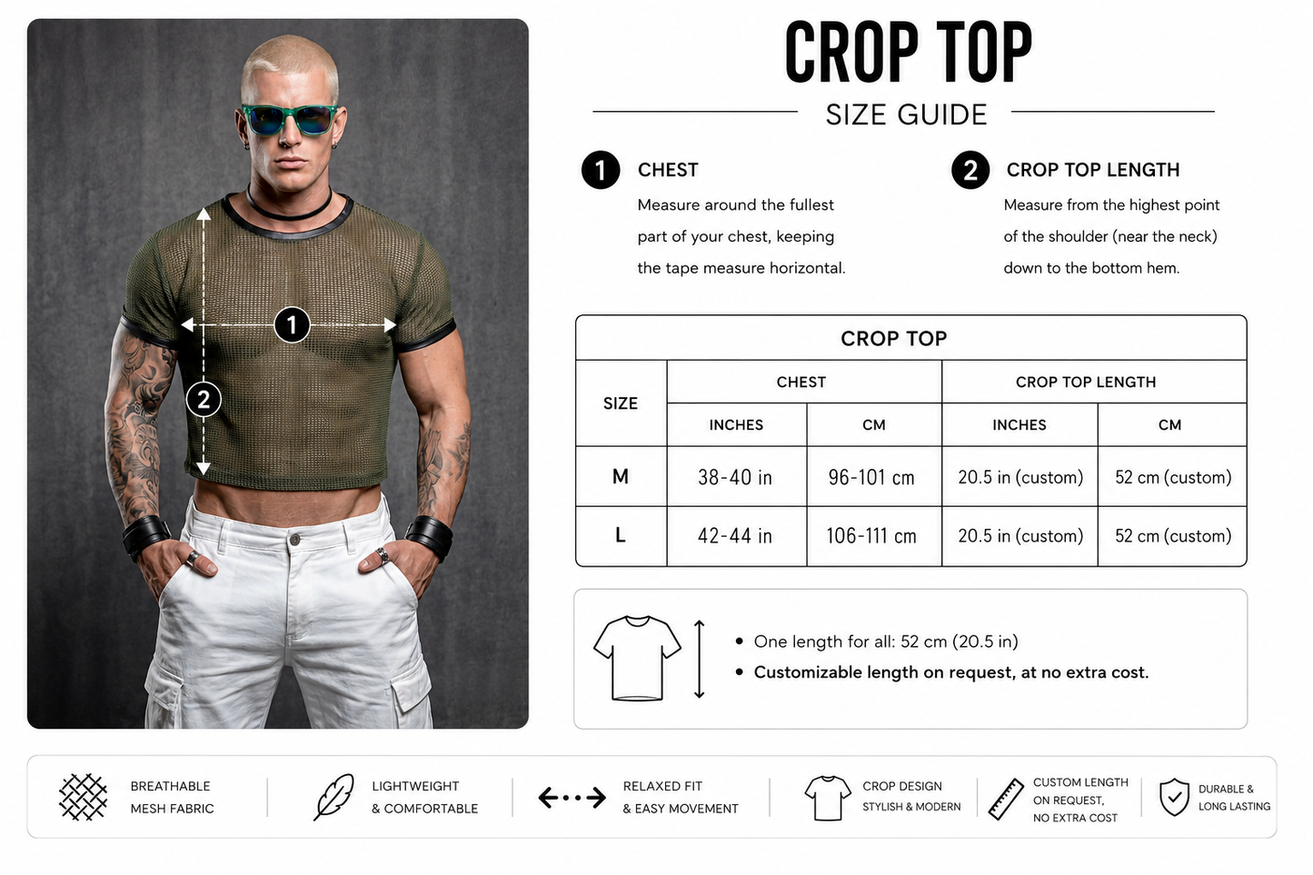 Green Mesh Crop Top – Faux Leather Trim