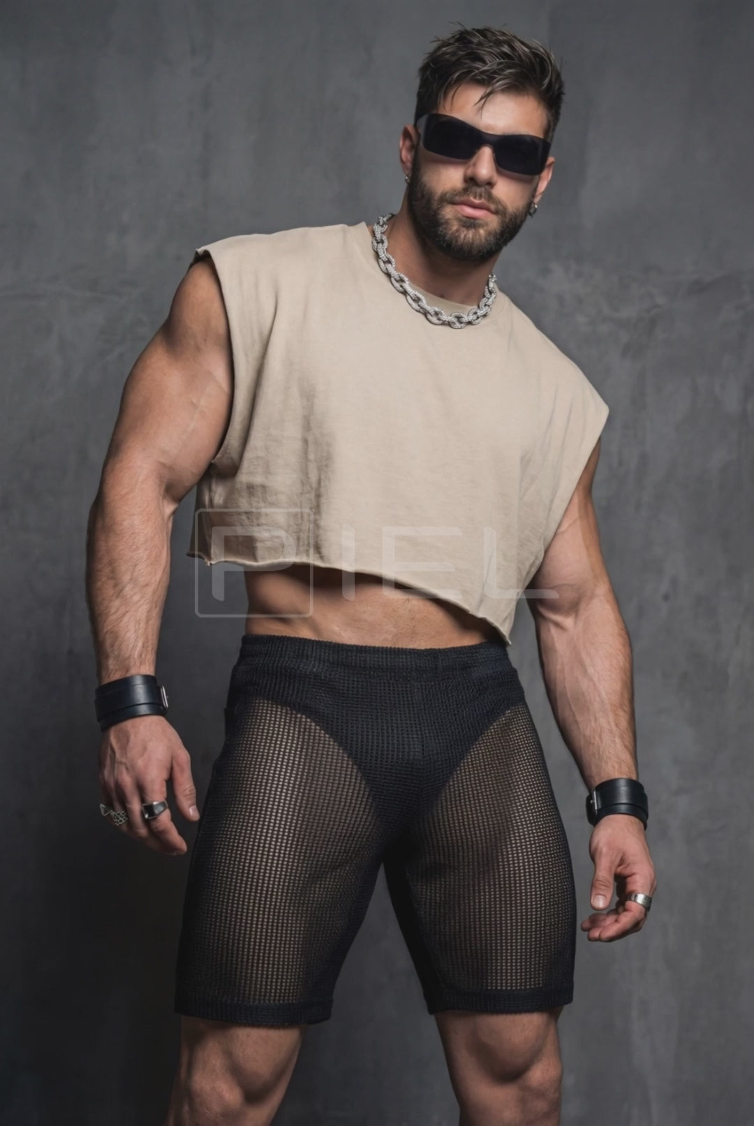 Men's Black Sheer Mesh Shorts – Transparent Clubwear Bottoms | Festival & Rave